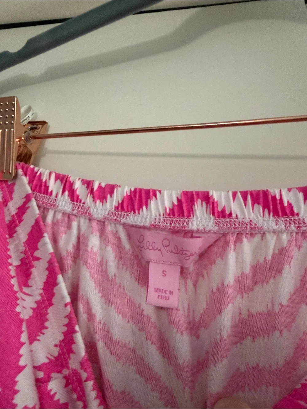 Lilly Pulitzer Women’s Hot Pink Chevron Strapless Summer Dress - Picture 2 of 3